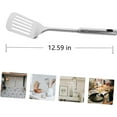 thumbnail image 6 of Kingfansion Slotted Turner Set of 2, Kitchen Cooking Steak Spatula, Meat Spatula for Cooking Grill Pan and High Temperature Fryer, 12.6"x3.14", Stainless Steel, 6 of 7