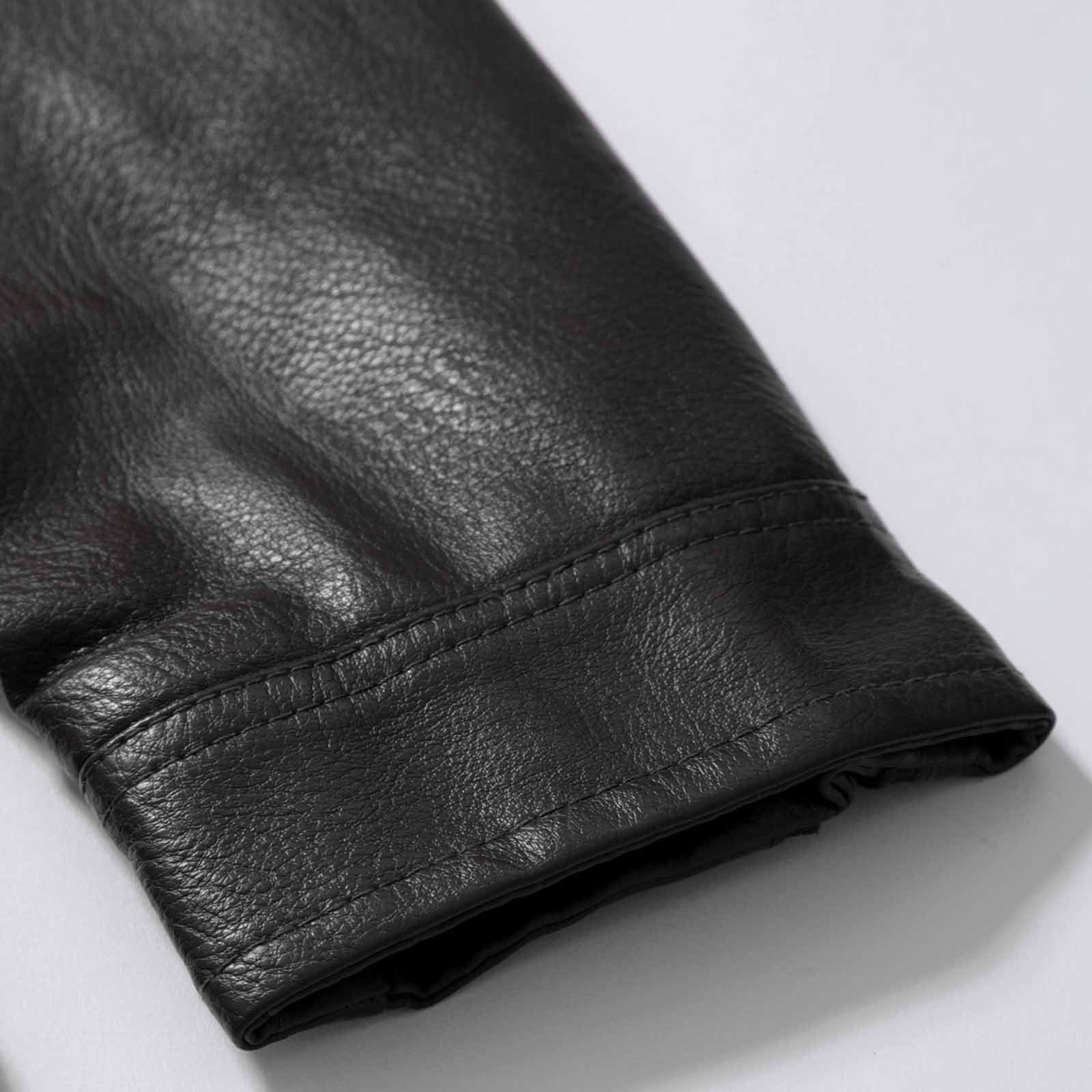 雑誌で紹介された soerte Stand collar leather jacke レザー 