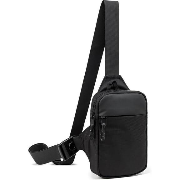 Omlopp Mini Sling Bag for Men Women, Waterproof Utility Crossbody Backpack Chest Bag for Hiking Travel Sports Running(Black)