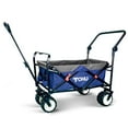 thumbnail image 1 of Pull Push Collapsible Utility Folding Wagon Cart with All Terrain Wide Tire, 1 of 11