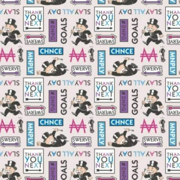 Camelot Fabrics Monopoly 2 Tossed Expressions BTY 100% Cotton Fabric sold by the yard