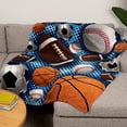 thumbnail image 2 of Dawhud Direct Super Fan Sports Fleece Maneta para la cama, Maneta de lanzamiento de lana de ventilador deportivo de 50 "x 60" para hombres, mujeres y niños - Super suave felpa manta deportiva Dawhud Direct Ver descripción, 2 of 2