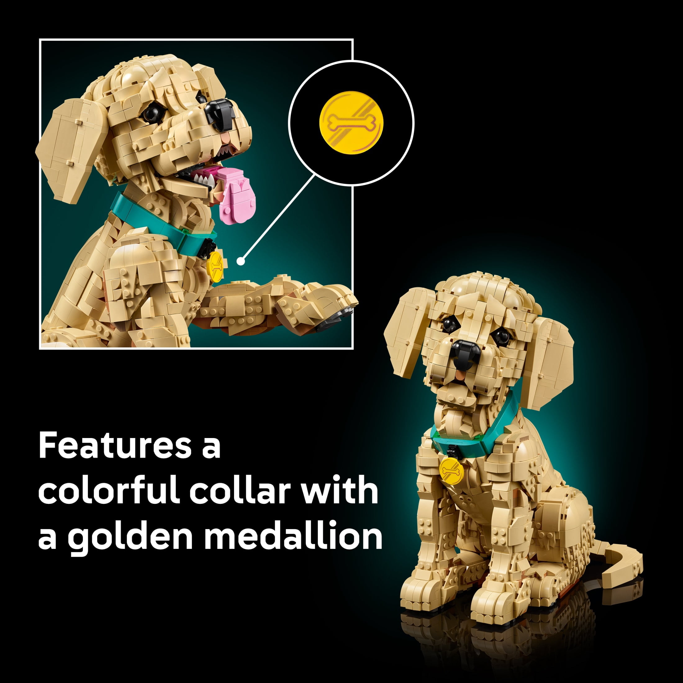 LEGO Icons Golden Retriever Puppy Building Set for Adults, Ages 18+ - Decor for Home, Bedroom, or Book Shelf - Gifts for Women & Men - Posable Dog Figure - 11384
