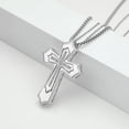 thumbnail image 2 of Coachuhhar 2PCS Cross Necklace for Women Men 925 Sterling Silver Matching Pendant Necklace for Couples Religious Jewelry Christian Baptism Gift Idea for Fathers Day Mother's Day, 2 of 8