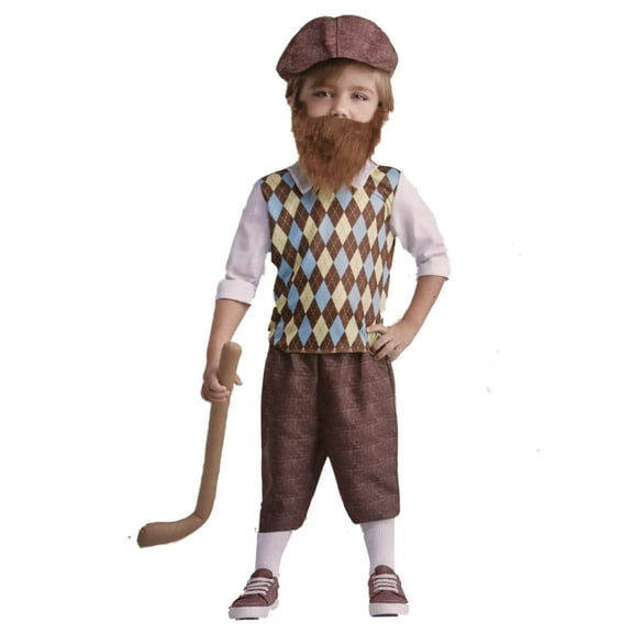 Toddler Lil Bearded Boys Golfer Costume Baby Golf Pro 3T-4T