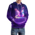 thumbnail image 5 of Glowing Butterfly in Space-1 Men's Women Vintage 3D Hooded Sweatshirt - All-Season Loose Fit Streetwear, 5 of 6