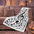 thumbnail image 6 of Abstract Musical Treble Clef Design Swirling Notes Upbeat, Dramatic Artistic Scene, Warm Flannel Blanket for Home Library and Reading Nook, Art Lovers Thanksgiving Gift, Artistic Home Decor, 6 of 9
