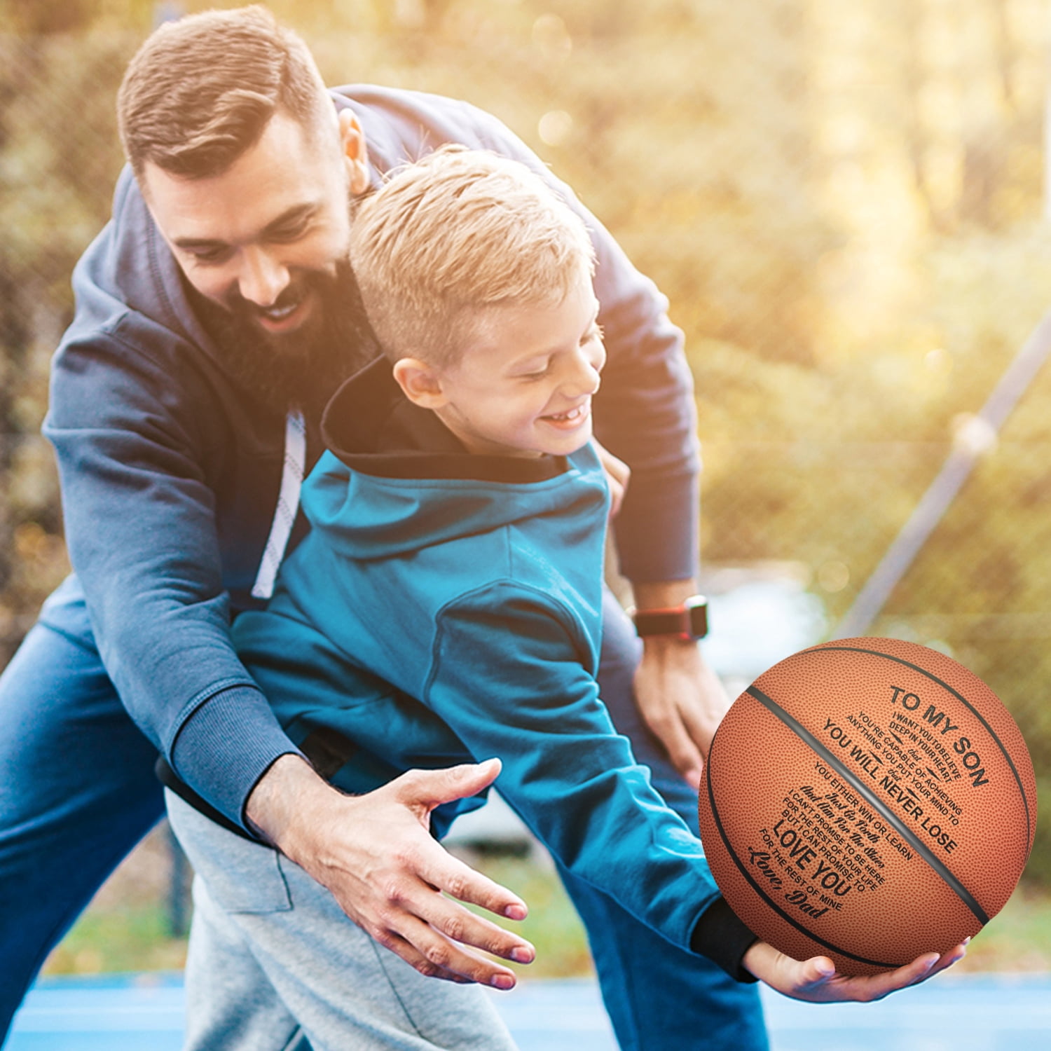 KWPersonalized Letter Basketball For Son, Basketball Indoor/Outdoor Game Ball For Boy, Birthday Christmas Gift For Son From Dad