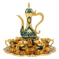thumbnail image 5 of Turkish Teapot Set, Classical Tea Coffee Cup Set with Tray and 6 Cups Vintage Turkish Tea Service Coffee Cup for Homes Restaurants Offices Blue, 5 of 14