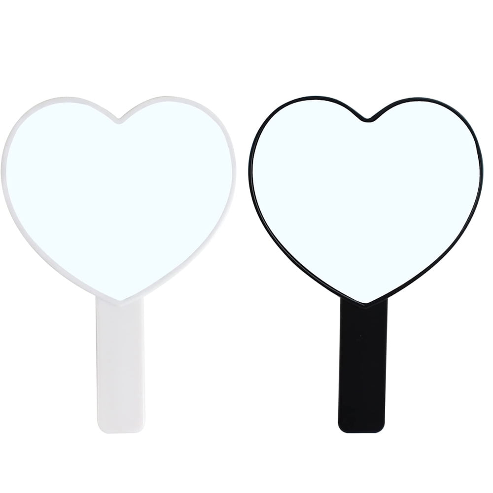 HeartShaped Travel Handheld Mirror, Cosmetic Hand Mirror with Handle