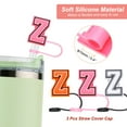 thumbnail image 3 of 3pcs Flower Charm Cup Accessories with 3pcs 10mm Letter Z Straw Cover Cap for Tumbler Cup, 3 of 4