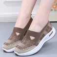 thumbnail image 5 of Domzle Orthopedic Walking Shoes for Women,Woven Orthopedic Breathable Sneaker Non-Slip Arch Support Slip on Shoes Coffee Wide-7, 5 of 5