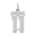 thumbnail image 3 of 14k White Gold WG Small Satin Number 11 Charm Pendant, 3 of 3