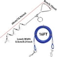 thumbnail image 3 of Tie Out Cable and Stake, 16ft Outside Dog Leash&Chain for Camping and Yard, 16'' Heavy Duty Anti Rust Spiral Stake for Medium-Large Dogs Up to 125 lbs, 3 of 7