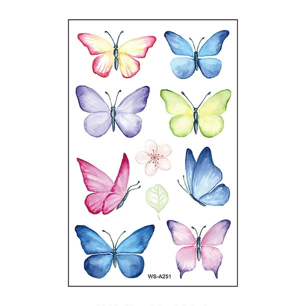 Tattoo Artist Gifts Butterfly Temporary Tattoos For Women Kids - Colorful  Body Art 3D Fake Tattoos Butterfly Party Favors Paper 