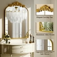 thumbnail image 3 of Easy4Home 26"x40" Arched Baroque Style Bathroom Mirror Vintage Decorative Wall Mirror, Antique Gold, 3 of 6