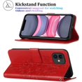 thumbnail image 5 of Phone Case for iPhone XR Wallet,Card Holder [Kickstand][Wrist Strap] Butterfly Floral Embossed for Women PU Leather Flip Protective Cover for iPhone XR Cases 2021 (Red), 5 of 16