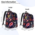 thumbnail image 3 of Yiaed Dancing Skeletons Floral Garden Print Backpack, Premium Laptop Backpack, Travel Backpack for Women, Lightweight Backpacks, Comfortable Back Pack-Small, 3 of 5