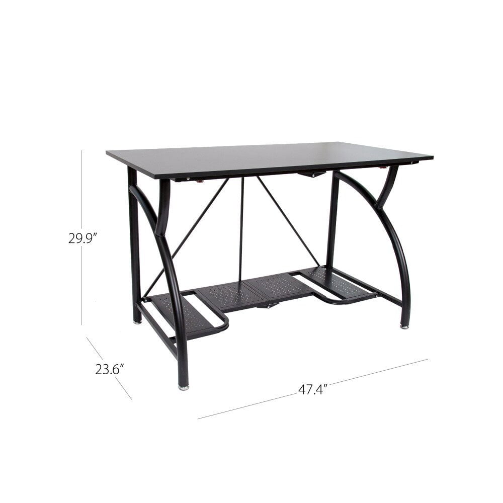 Origami Folding Multi Use Steel Frame Office Computer Desk Black Origami Folding Multi Use Steel Frame Office Computer Desk Black Refurbished Com