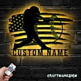 thumbnail image 4 of Craftnamesign Custom Baseball US Flag Metal LED Light, Custom American Softball Player Name Sign, 4 of 5