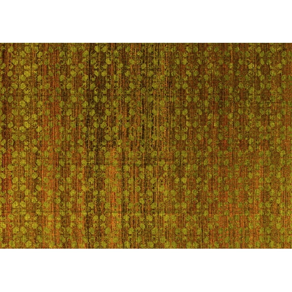 Ahgly Company Machine Washable Indoor Rectangle Abstract Yellow Modern Area Rugs, 2' x 3'