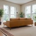 thumbnail image 4 of Isabel Modern Living Room Top Leather Corner Sectional Couch in Tan, 4 of 6