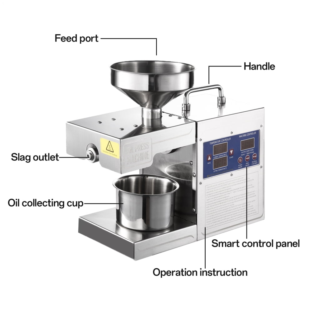 820W Automatic Oil Press Machine with Temperature Control Hot Press Extractor for Flaxseeds Rapeseed