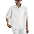 thumbnail image 1 of Camisetas de Algodón para Mujeres de Ajuste Suelto, Cuello en V Algodón Y Lino, Casual Suelto Camisa de Manga Corta, 1 of 5