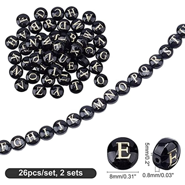 Cheap 26 Letter A-Z Glass Snap Metal Bead Bracelet ID Name