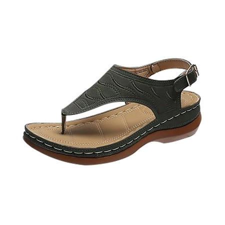

CYMMPU Women s Sandals Wedge Sandals Casual Women s Shoes Embroidered Flip-flops Women s Sandals