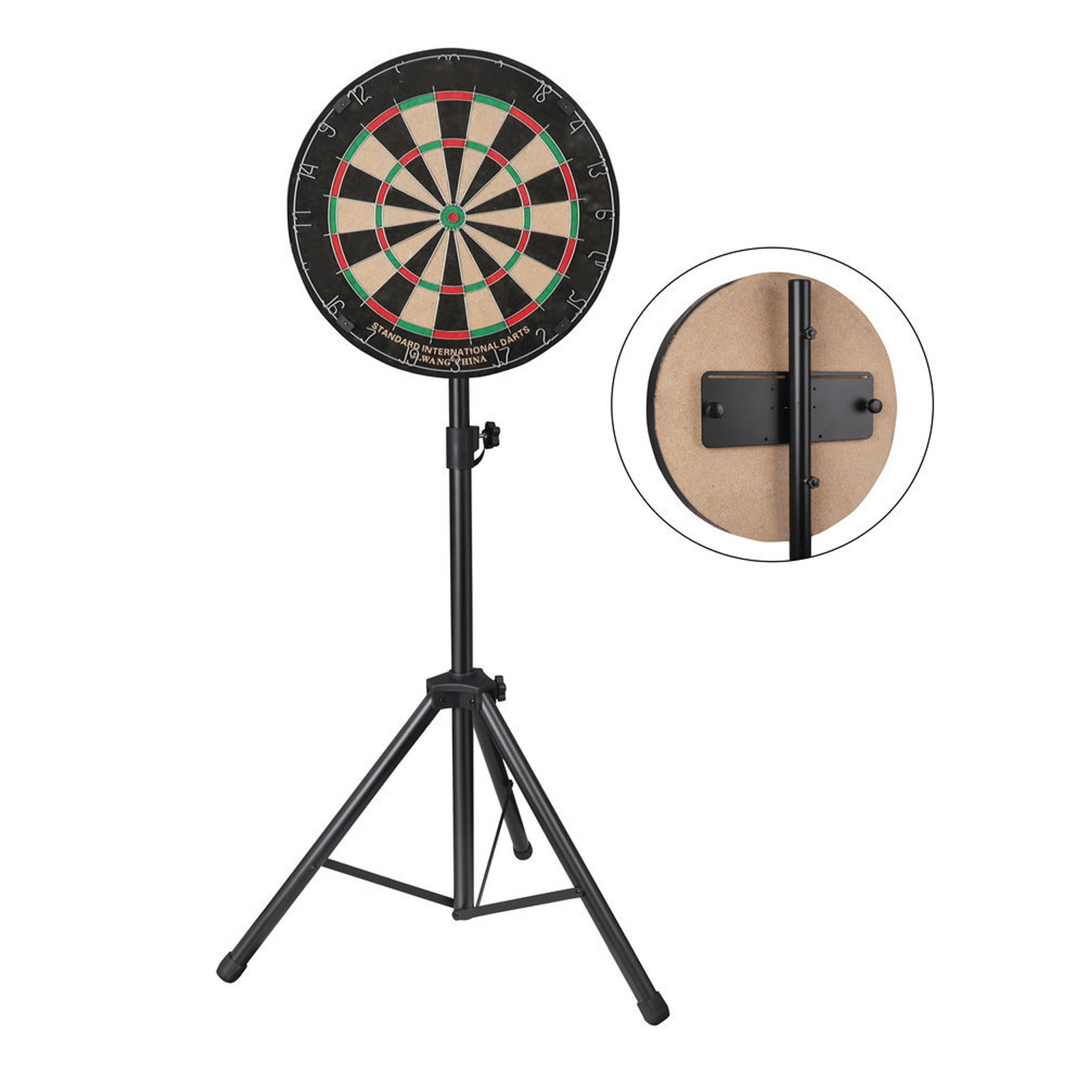 Portable Dartboard Stand, Heavy Duty Dartboard Stand Sturdy Adjustable Stainless Steel Easy To Assemble  For Indoor