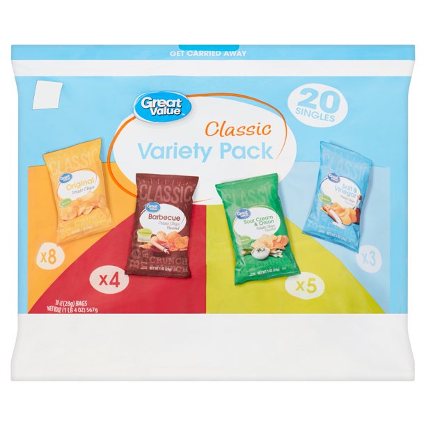 Great Value Classic Variety Pack, 1 Oz., 20 Count