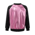 thumbnail image 4 of IEFIEL Girls Shiny Metallic Jacket Outerwear Long Sleeve Sequins Coat Hip Hop Street Dance Costume Pink 8, 4 of 7
