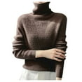 thumbnail image 1 of Chandail Col Roulé pour Femmes Hiver Tricoté Ajusté Col Montant Doux Chaud Confortable Décontracté Élégant Confortable, 1 of 5