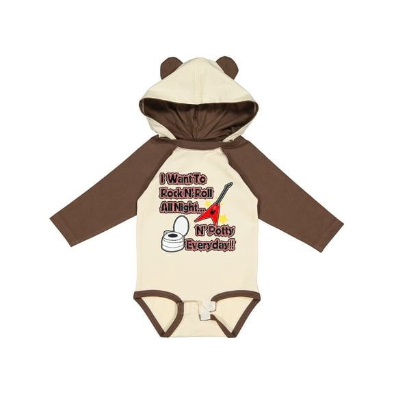 Inktastic I Want to Rock N' Roll N' Potty Everyday Boys or Girls Long Sleeve Baby Bodysuit