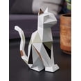 thumbnail image 2 of Estatua Gato JAMW Escultura Animal Decoración Geométrica Moderna, 2 of 5