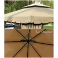thumbnail image 4 of 10 x 10 Ft Outdoor Patio Gazebo, Double Roof Pop Up Gazebo with Netting and Shade Curtains Waterproof Sunshade for Backyard, Deck, Garden (Khaki), 4 of 7