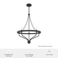 thumbnail image 7 of Hunter - Merlin 5-light Noble Bronze, Medium Size Chandelier, Dimmable, Industrial Style, Empire Shaped, for Bedrooms, Dining, Living Rooms - 19794, 7 of 7