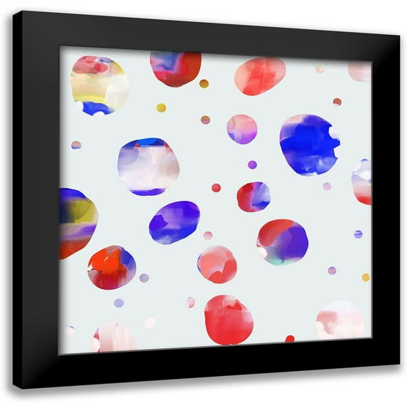 Auda, Christine 12x12 Black Modern Framed Museum Art Print Titled - Colorful Orbs 2