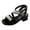 Black, variant on Huowey Baby Children Shoes Thick High Heel Sandals Fashionable Pearl And Diamond Princess Sandals Soft Footwear, 8-9 Years