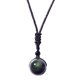 thumbnail image 4 of Collar con colgante de obsidiana natural y cadena trenzada. 14 mm 16 mm, 4 of 9