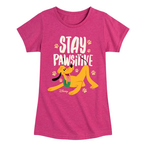 Disney Classics - Cats & Dogs - Stay Pawsitive  - Toddler And Youth Girls Short Sleeve Graphic T-Shirt