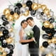 thumbnail image 5 of Kit de arco de globos metálicos negros y dorados para decoración de cumpleaños y graduación. Negro Oro Plata, 5 of 8