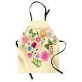 thumbnail image 1 of Heart Apron, Various Colorful Flowers and Butterflies Forming a Heart Shape on Cream Backdrop, Unisex Kitchen Bib with Adjustable Neck for Cooking Gardening, Adult Size, Multicolor, by Ambesonne, 1 of 4