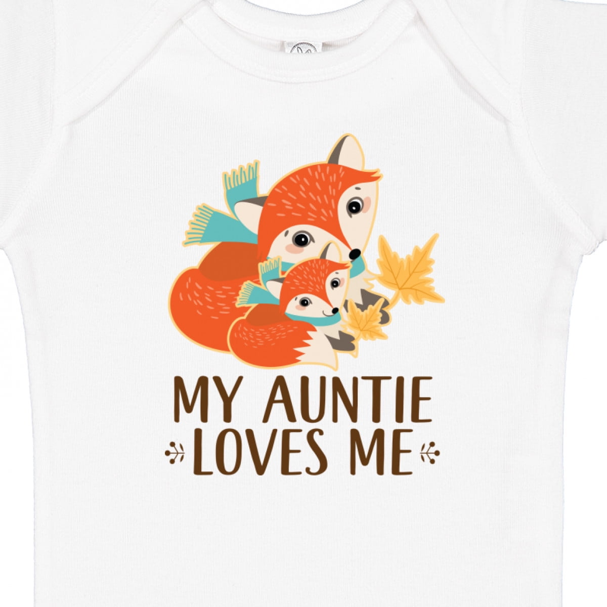 Inktastic Auntie Loves Me Woodland Fox Boys or Girls Baby Bodysuit