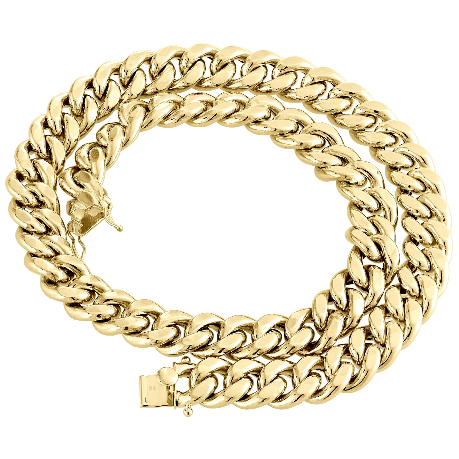 Mens 10K Yellow Gold 3D Hollow Miami 
