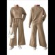 thumbnail image 2 of Conjunto de Dos Piezas de Otoño para Mujer, Jersey de Larga, Pantalones Anchos, Conjunto Informal A Juego, Ropa de Moda. Caqui L, 2 of 5