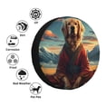 thumbnail image 4 of Naloa Meditating Golden Retriever PVC Leather Spare Tire Wheel Cover for Car Truck SUV Camper Trailer Universal Fit many size14 inch, 4 of 6