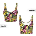 thumbnail image 6 of Goofa Colrful Tropical Leaves Printed Sports Bras for Women, High Impact Running Bra Workout Crop Tank Tops Longline Sports Bra Push up-Large, 6 of 9