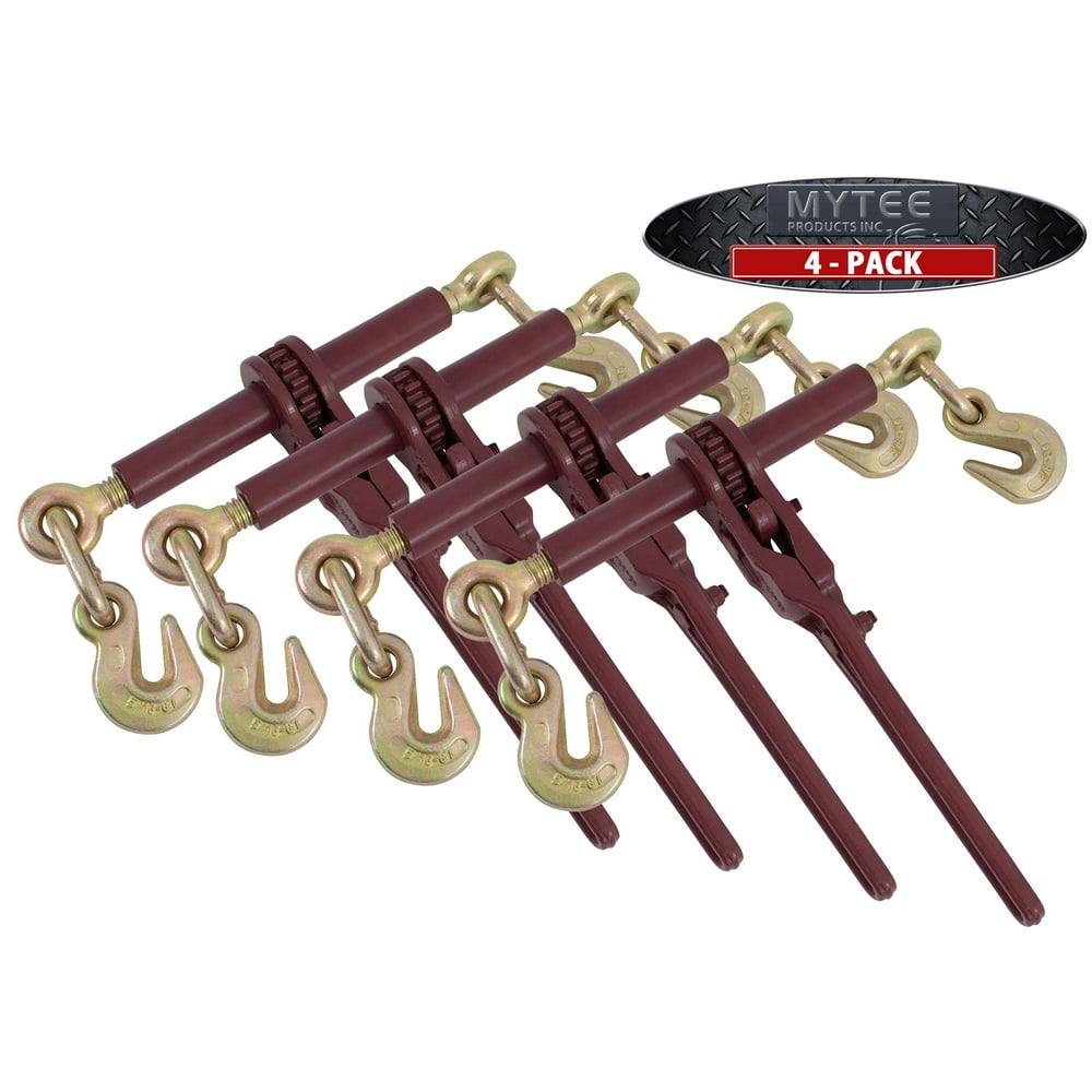 (4 Pack) 5/163/8 Tow Chain Ratchet Load Binder eXtreme 7100WLL Flatbed